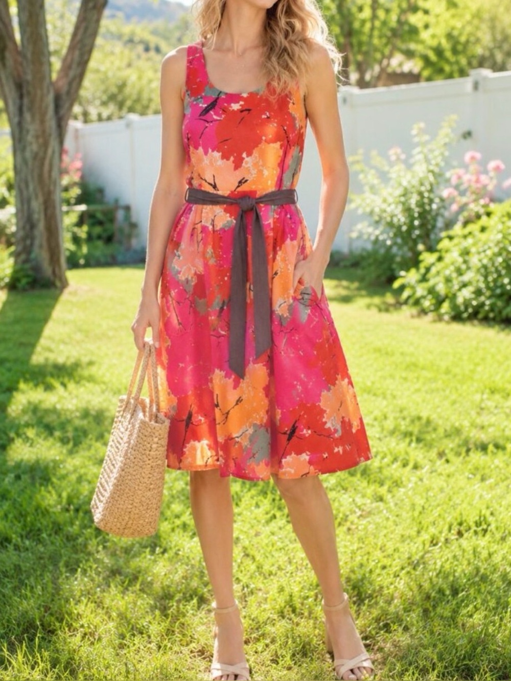 Anthropologie sz 8 We Love Vera 100% Silk Fit & Flare Changing Canopy Dress